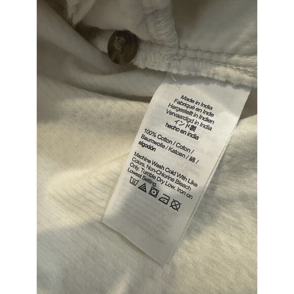 Madewell Corduroy Mini Shirtdress Pockets Lighthouse Ivory Women's Size Large - Picture 11 of 14